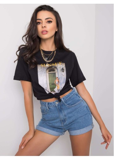 Čierne bavlnené tričko