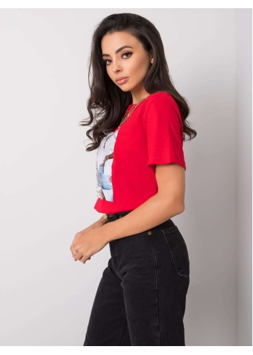 Červené bavlnené tričko