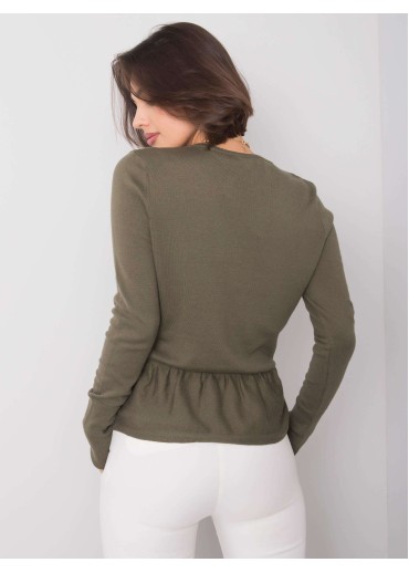 Khaki zelený pulóver