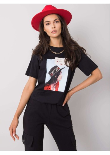 Čierne bavlnené tričko