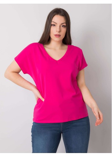 Fuchsiovo ružové plus size tričko