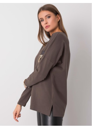 Khaki zelené tričko s dlhým rukávom