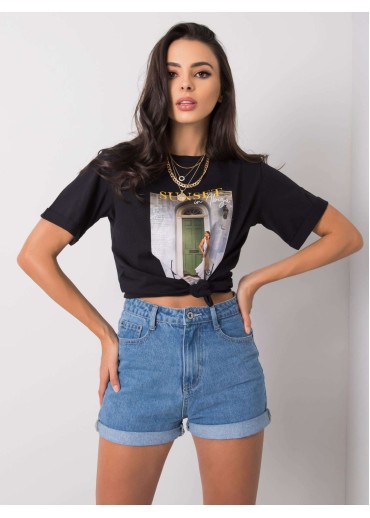 Čierne bavlnené tričko