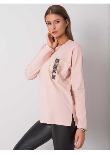 Tmavopúdrovo ružové tričko s dlhým rukávom