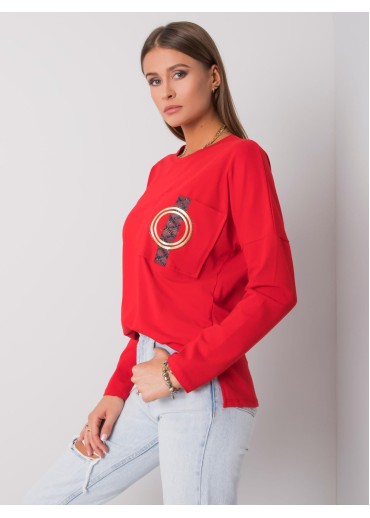 Červené tričko s dlhým rukávom