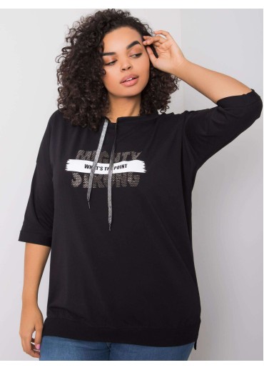 Čierne tričko s 3/4 rukávom