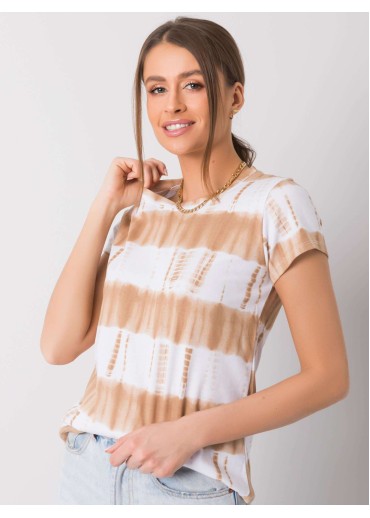 Béžovo hnedé pruhované tričko