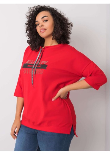 Červené tričko s 3/4 rukávom