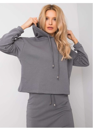 Tmavosivá teplákova súprava so sukňou