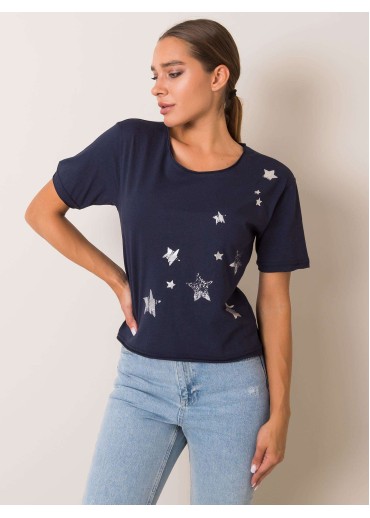 Modré tričko s potlačou