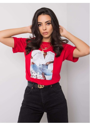 Červené bavlnené tričko