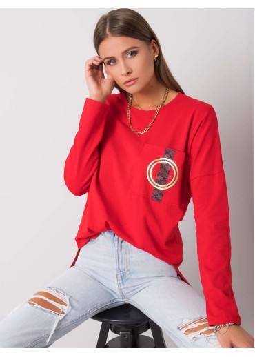 Červené tričko s dlhým rukávom