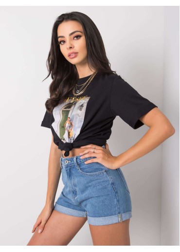 Čierne bavlnené tričko