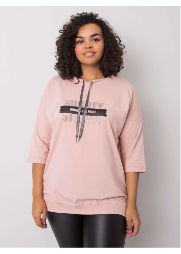 Púdrovo ružové tričko s 3/4 rukávom