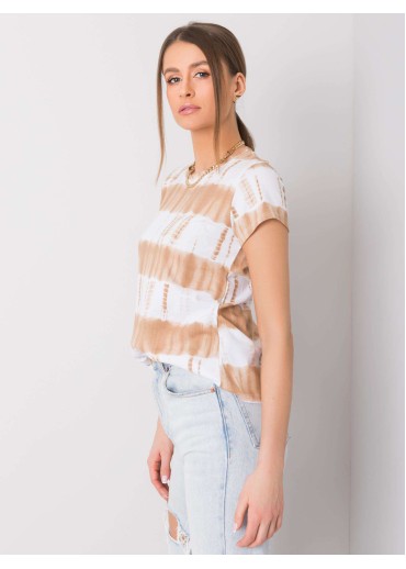 Béžovo hnedé pruhované tričko