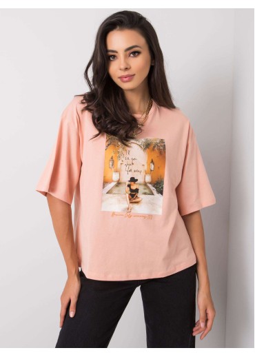 Lososovo ružové bavlnené tričko
