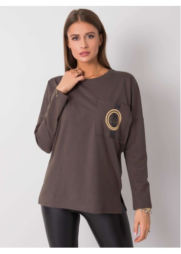 Khaki zelené tričko s dlhým rukávom