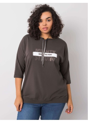 Khaki zelené tričko s 3/4 rukávom