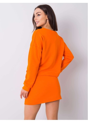 Oranžová teplákova súprava so sukňou