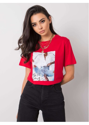 Červené bavlnené tričko