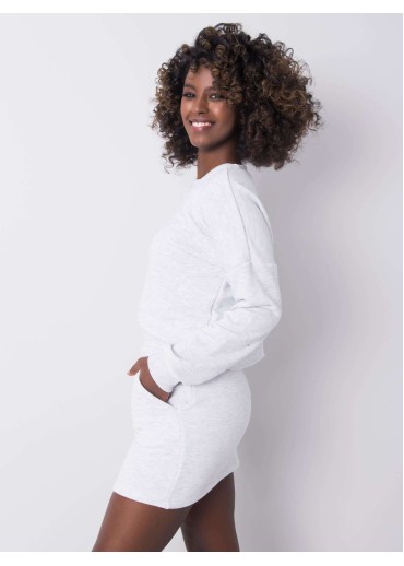 Svetlosivá teplákova súprava so sukňou