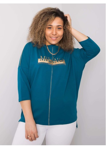 Azúrovo modré tričko s potlačou