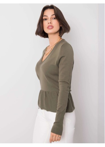 Khaki zelený pulóver