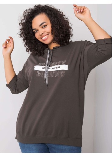 Khaki zelené tričko s 3/4 rukávom