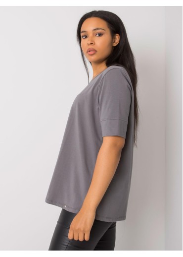 Tmavosivé bavlnené tričko over size