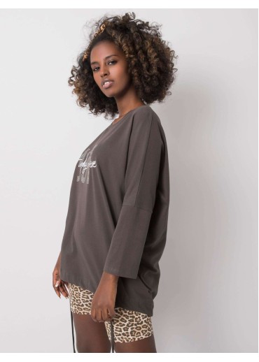 Khaki zelené tričko s potlačou