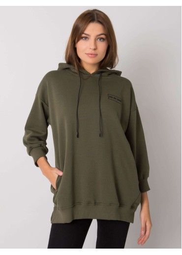 Khaki zelená bavlnená mikina