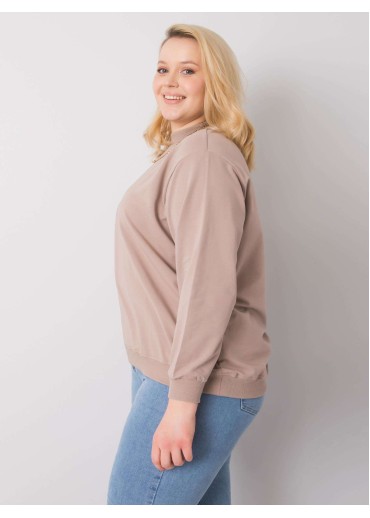 Béžovo hnedá bavlnená mikina