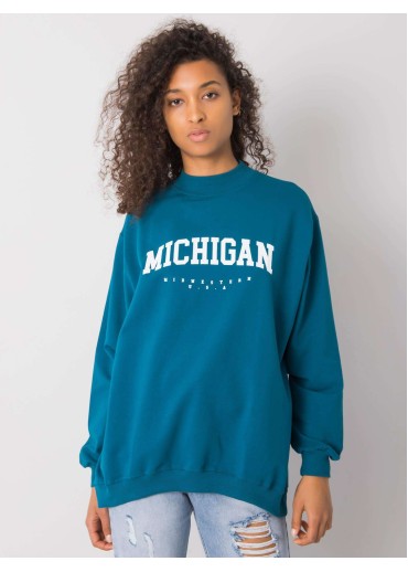 Kobaltovo modrá mikina so stojačikovým golierom