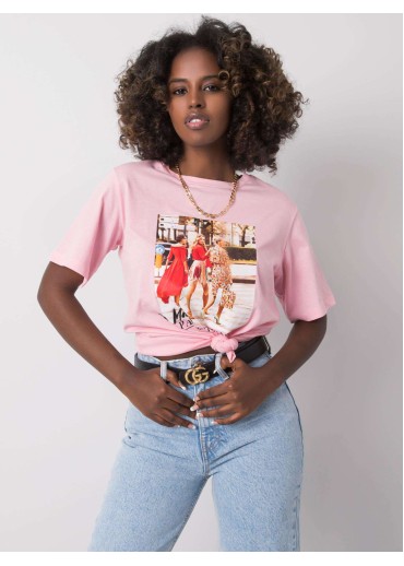 Ružové bavlnené tričko