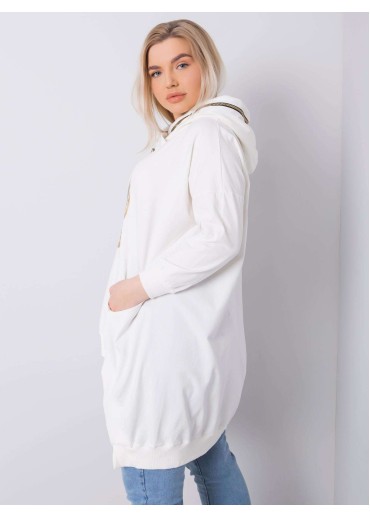 Smotanovo biela mikina s kapucňou