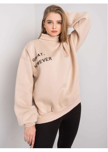 Béžovo hnedá mikina s rolákovým golierom