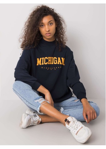 Modrá mikina so stojačikovým golierom