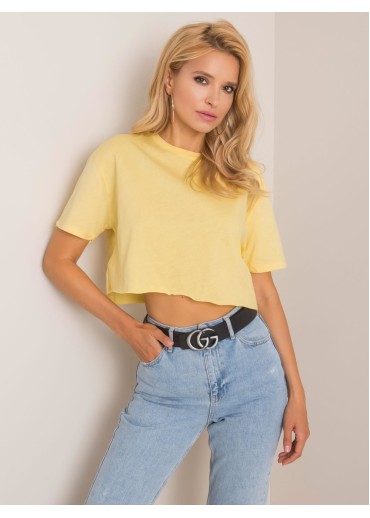 Vanilkovo žlté crop top tričko
