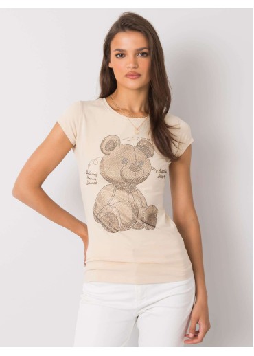 Béžovo hnedé bavlnené tričko