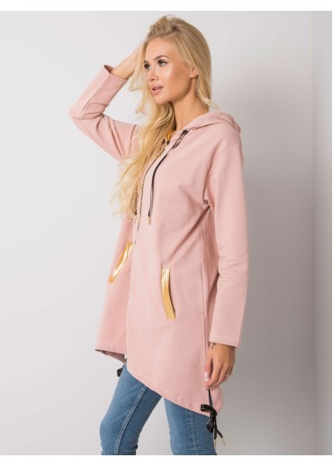 Tmavopúdrovo ružová asymetrická mikina