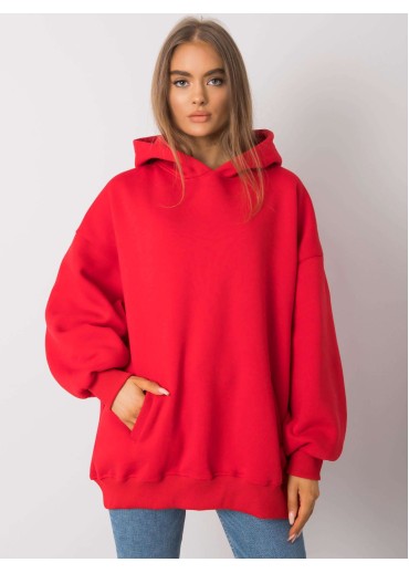 Červená basic mikina s kapucňou