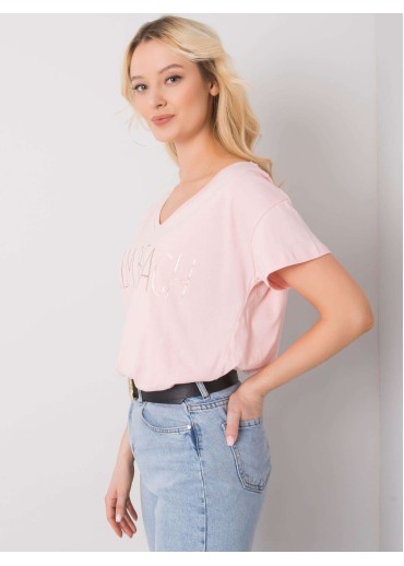Púdrovo ružové bavlnené tričko