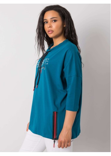 Modré tričko s potlačou