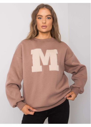 Kapučínovo hnedá mikina s nášivkou