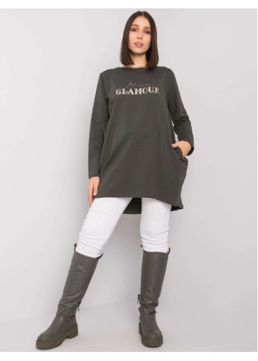 Khaki zelená tunika s potlačou