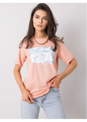 Lososovo ružové bavlnené tričko