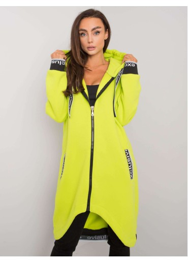 Limetkovo zelená asymetrická mikina