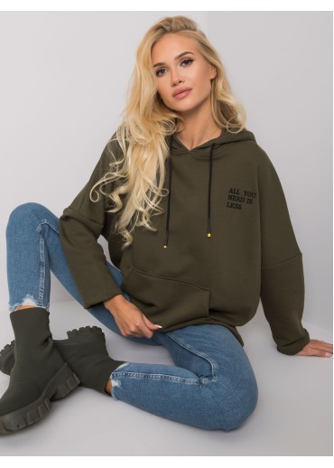 Khaki zelená mikina s kapucňou