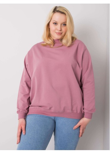 Tmavopúdrovo ružová bavlnená mikina