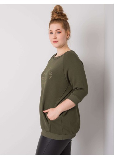 Khaki zelená pohodlná mikina